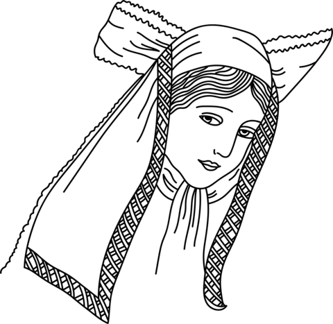 German Headgear Coloring Page